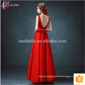 Guangzhou Long Elegant Red Best Quality A-line sem mangas Chiffon OEM Services Vestido de dama de honra